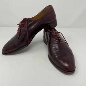 Bally's Cap Toe Dress Shoe in Burgundy
